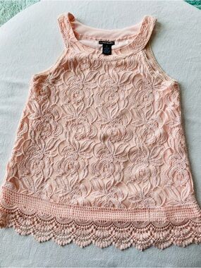 Lauren Michelle Pink Lace Overlay Camisole